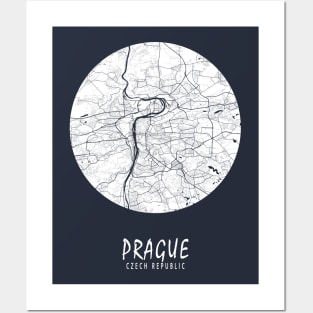 Prague, Czech Republic City Map - Full Moon Posters and Art